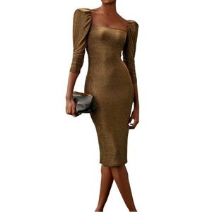 Reformation RAHM Bronze Sparkle Dress Medium